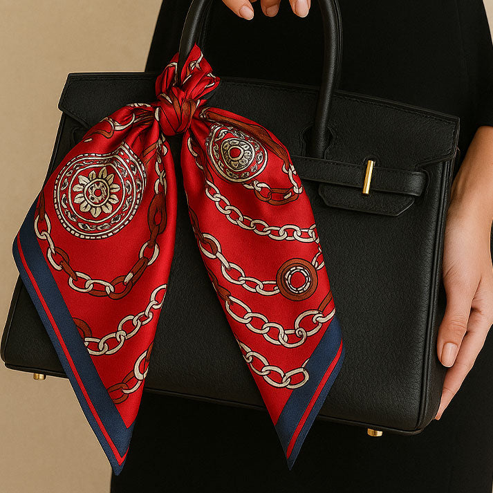 Silky Red & Gold Satin Wrap for Instant Charm & Elegance