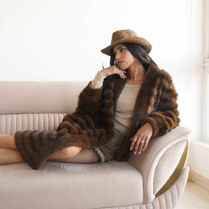 The Sovereign Sable Faux-Fur Textured Overcoat