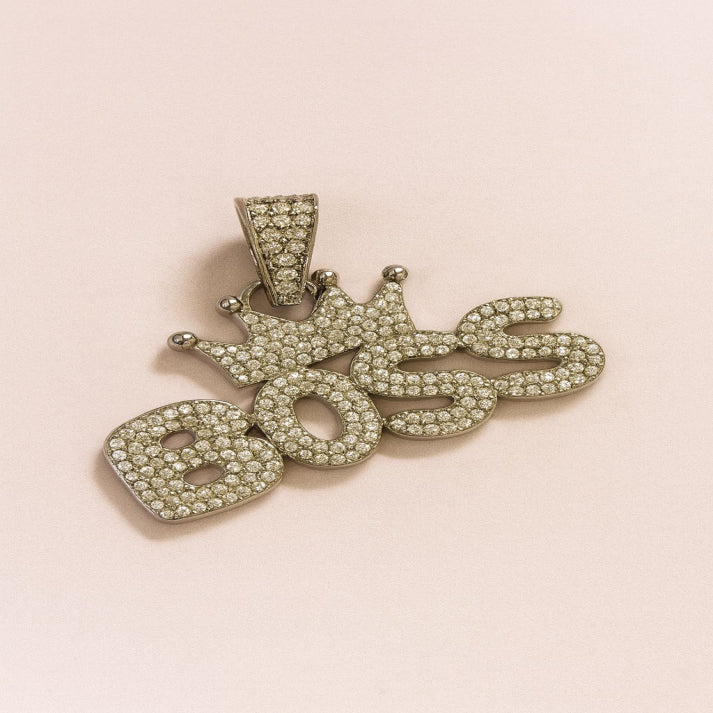 Boss Crown Pendant Necklace for Men – Available in Silver & Golden | Hip Hop Jewelry
