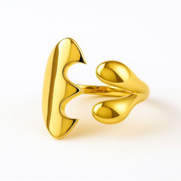 Abstract Gold Statement Ring – Modern Artistic Jewelry