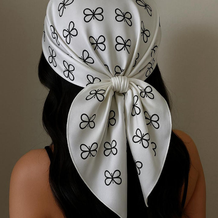 Silky Smooth Satin Wrap in Black & White for Instant Elegance