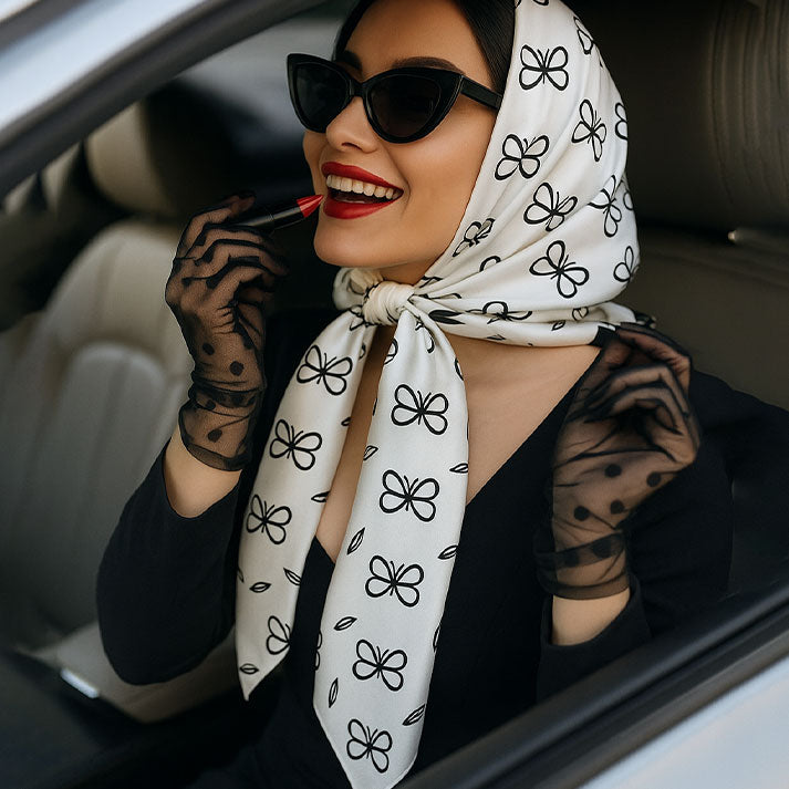 Silky Smooth Satin Wrap in Black & White for Instant Elegance