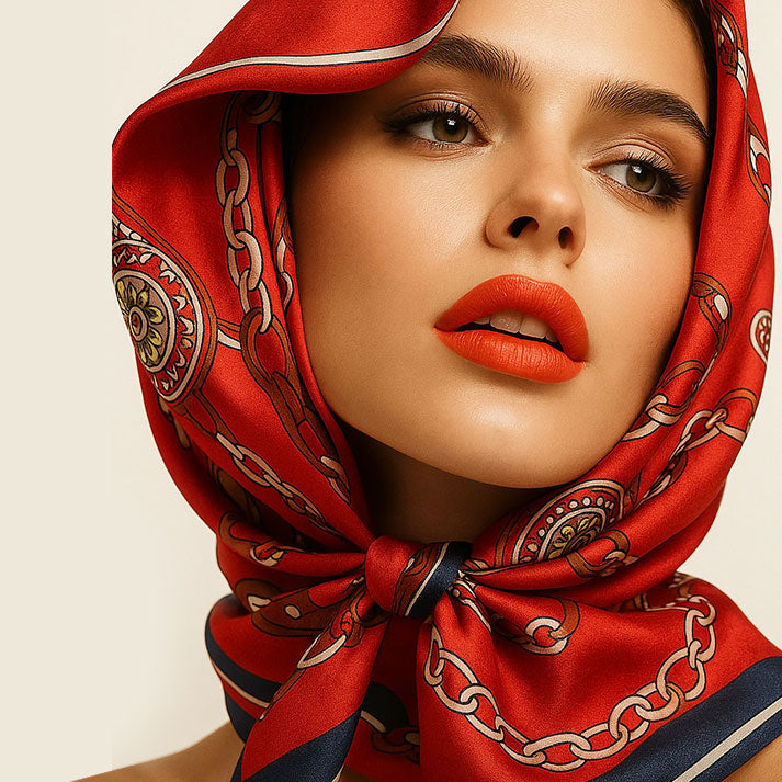 Silky Red & Gold Satin Wrap for Instant Charm & Elegance