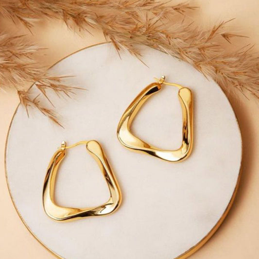 Bold Gold Abstract Hoop Earrings – Luxe Everyday Style