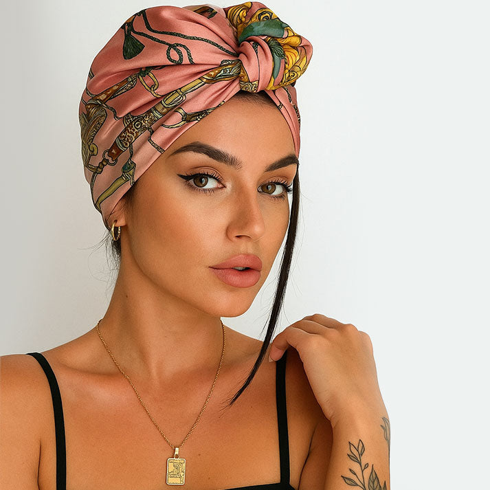 Silky Pink Satin Wrap with Digital Print That Gives You Royal Look