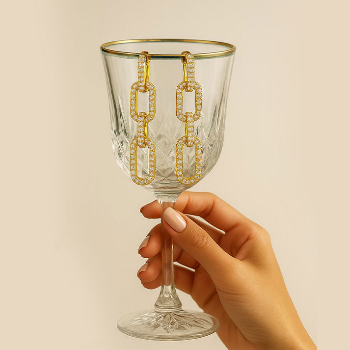 Gold Link Drop Earrings – Elegant Statement Jewelry