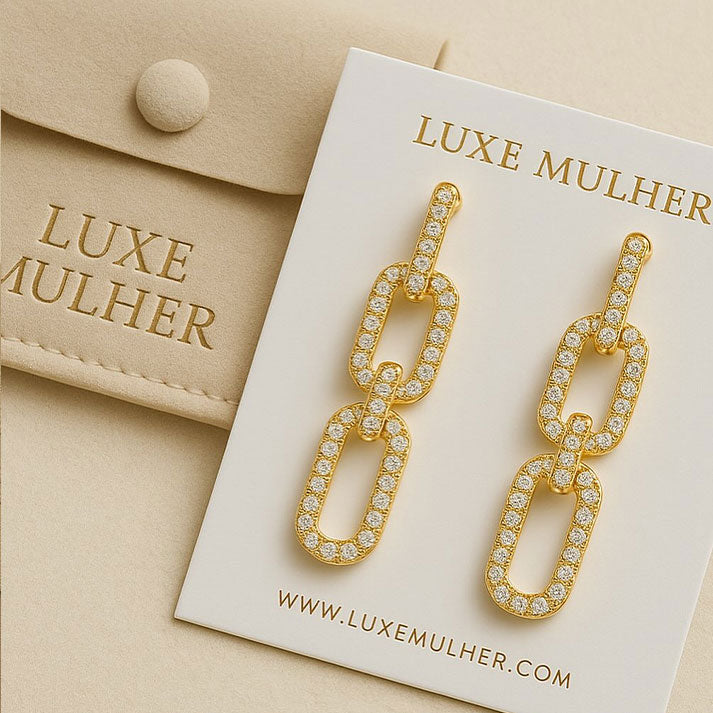 Gold Link Drop Earrings – Elegant Statement Jewelry