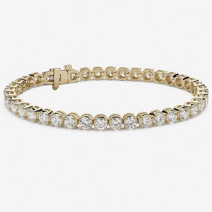 Elegant Gold Tennis Bracelet with Round-Cut Crystals