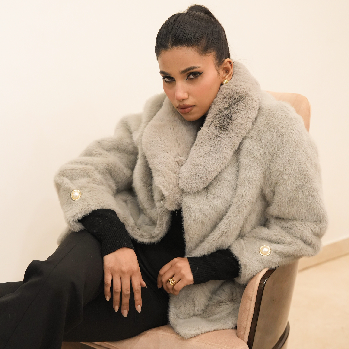 The Arctic Pearl Faux-Fur Cropped Jacket