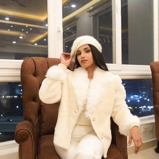 Ivory Royale Faux Fur Jacket | Label Luxe Mulhere