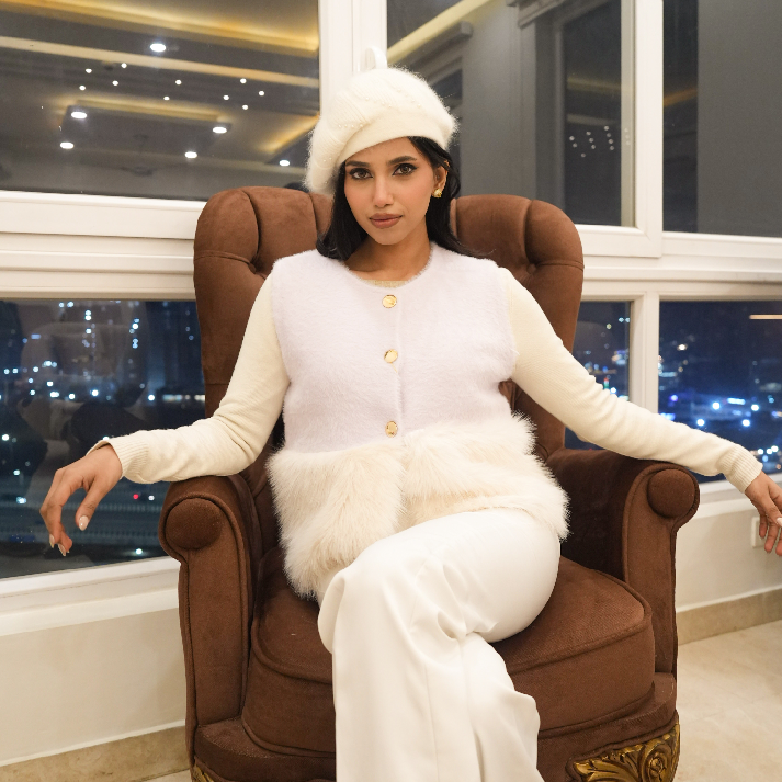 Ivory Whisper Faux Fur Buttoned Vest | Label Luxe Mulhere