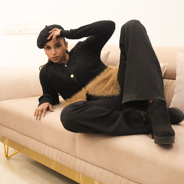 Fur Accent Luxe Cardigan by Label Luxe Mulher