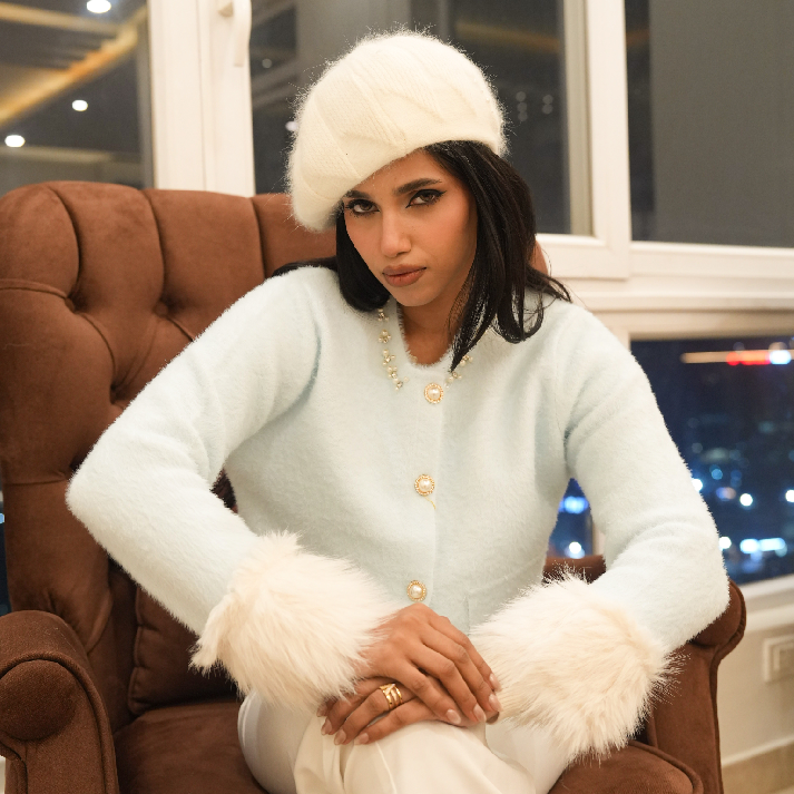 Mint Pearl Embellished Knit Jacket | Label Luxe Mulhere