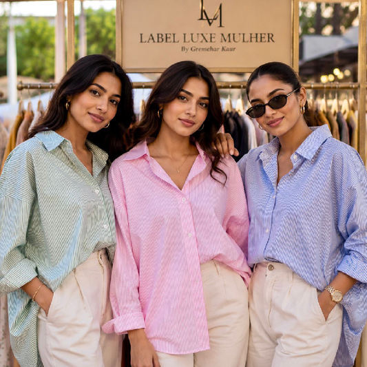 Oversized Striped Cotton Shirt – Multi-Colour Collection
