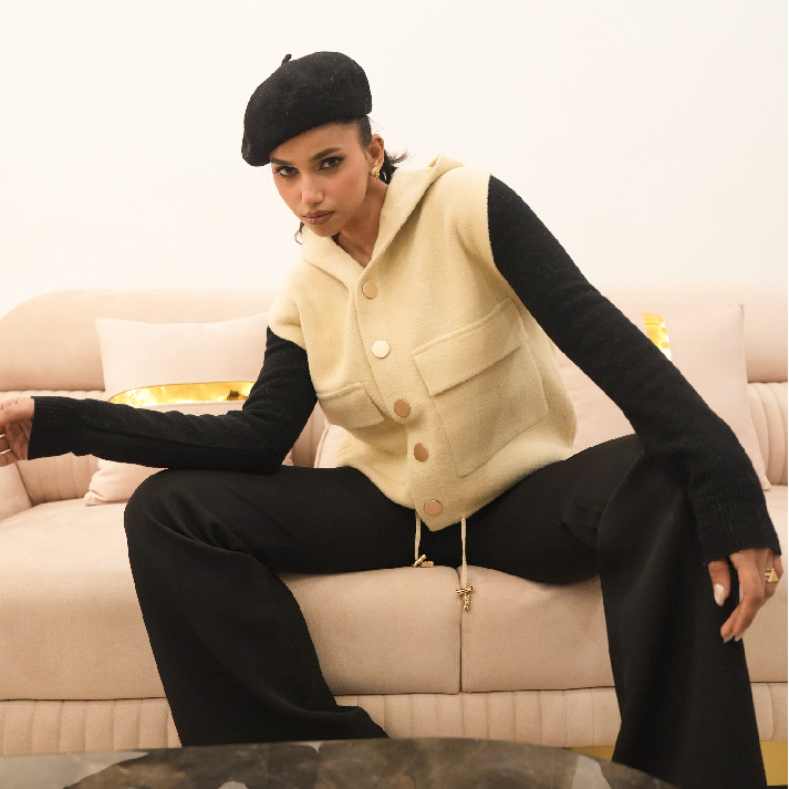 Parisian Contrast Hoodie Jacket by Label Luxe Mulher