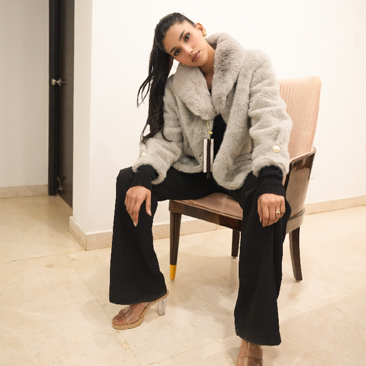 The Arctic Pearl Faux-Fur Cropped Jacket