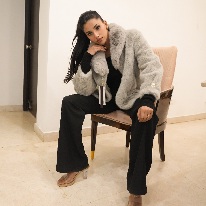 The Arctic Pearl Faux-Fur Cropped Jacket