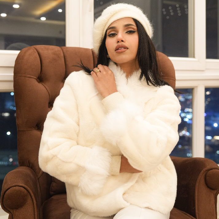 Ivory Royale Faux Fur Jacket | Label Luxe Mulhere