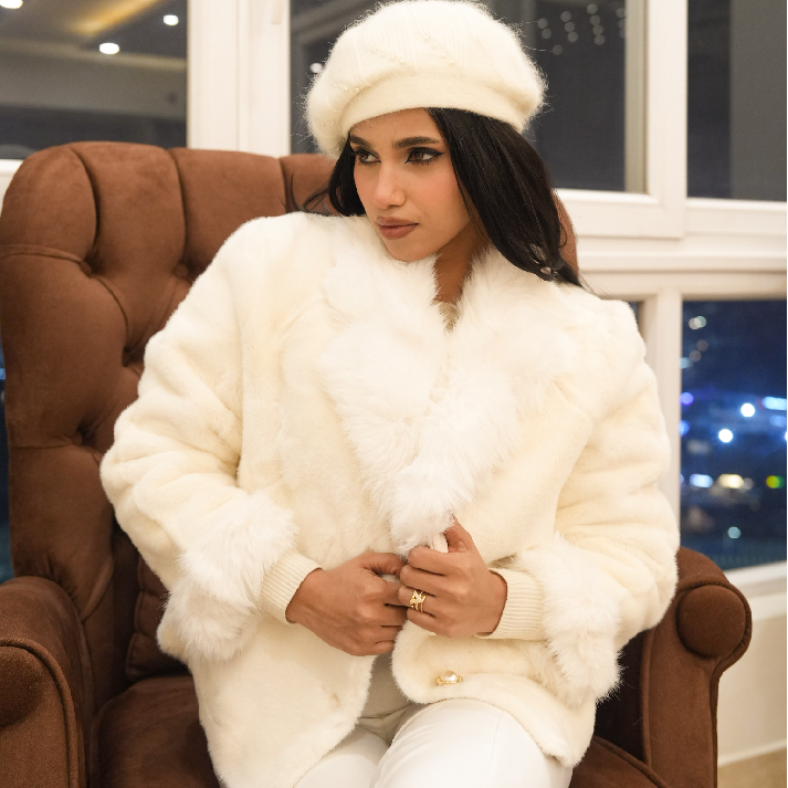Ivory Royale Faux Fur Jacket | Label Luxe Mulhere