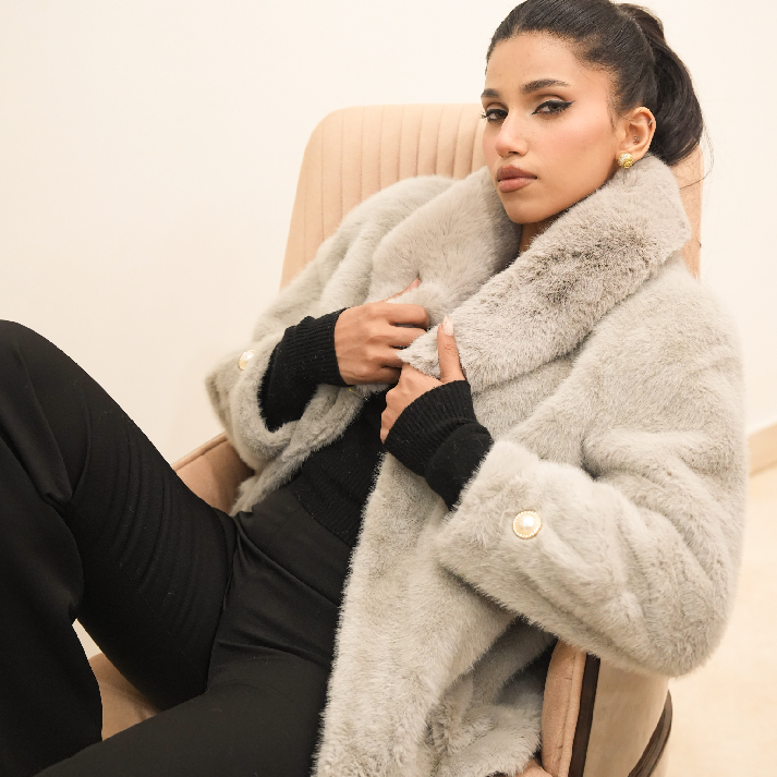 The Arctic Pearl Faux-Fur Cropped Jacket