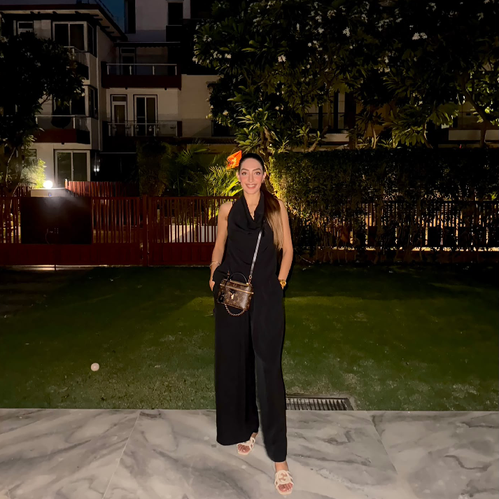 Women's Black Flowing Co-Ord Set | Cowl Neck Sleeveless Top & Wide-Leg Pants
