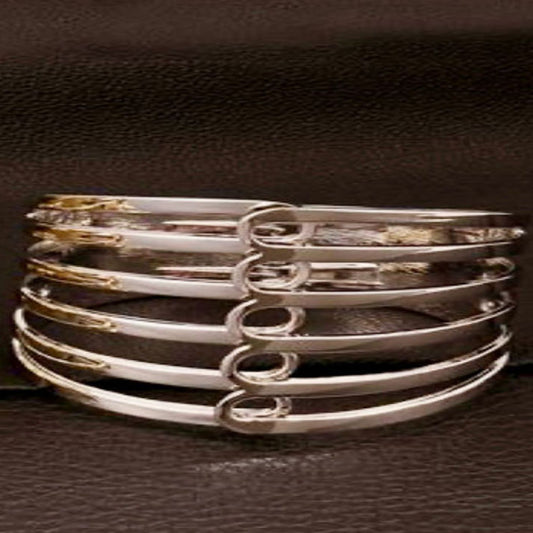 Chic Silver-Tone Multi-Strand Cage Cuff Bracelet | Luxe Mulher