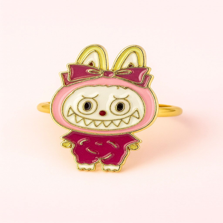 Cute Bunny Character Ring – Fun Enamel Cartoon Jewelry