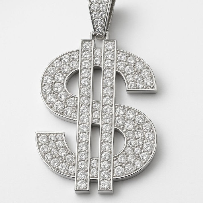 Diamond Dollar Sign Pendant – Statement Men’s Luxury Chain